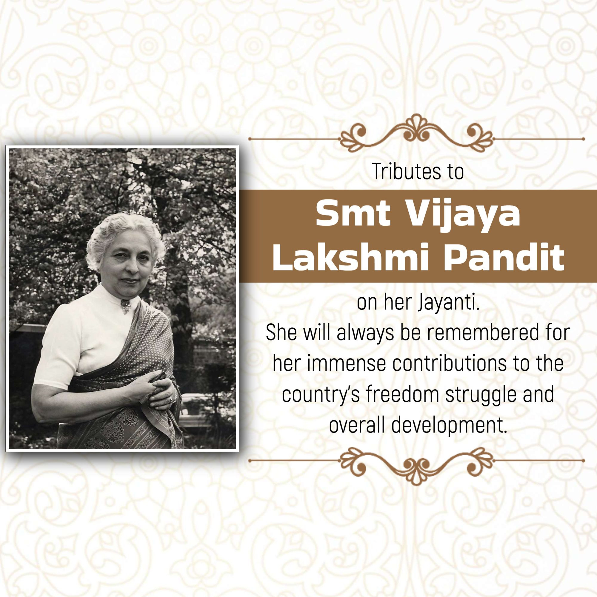 Vijaya Lakshmi Pandit Jayanti