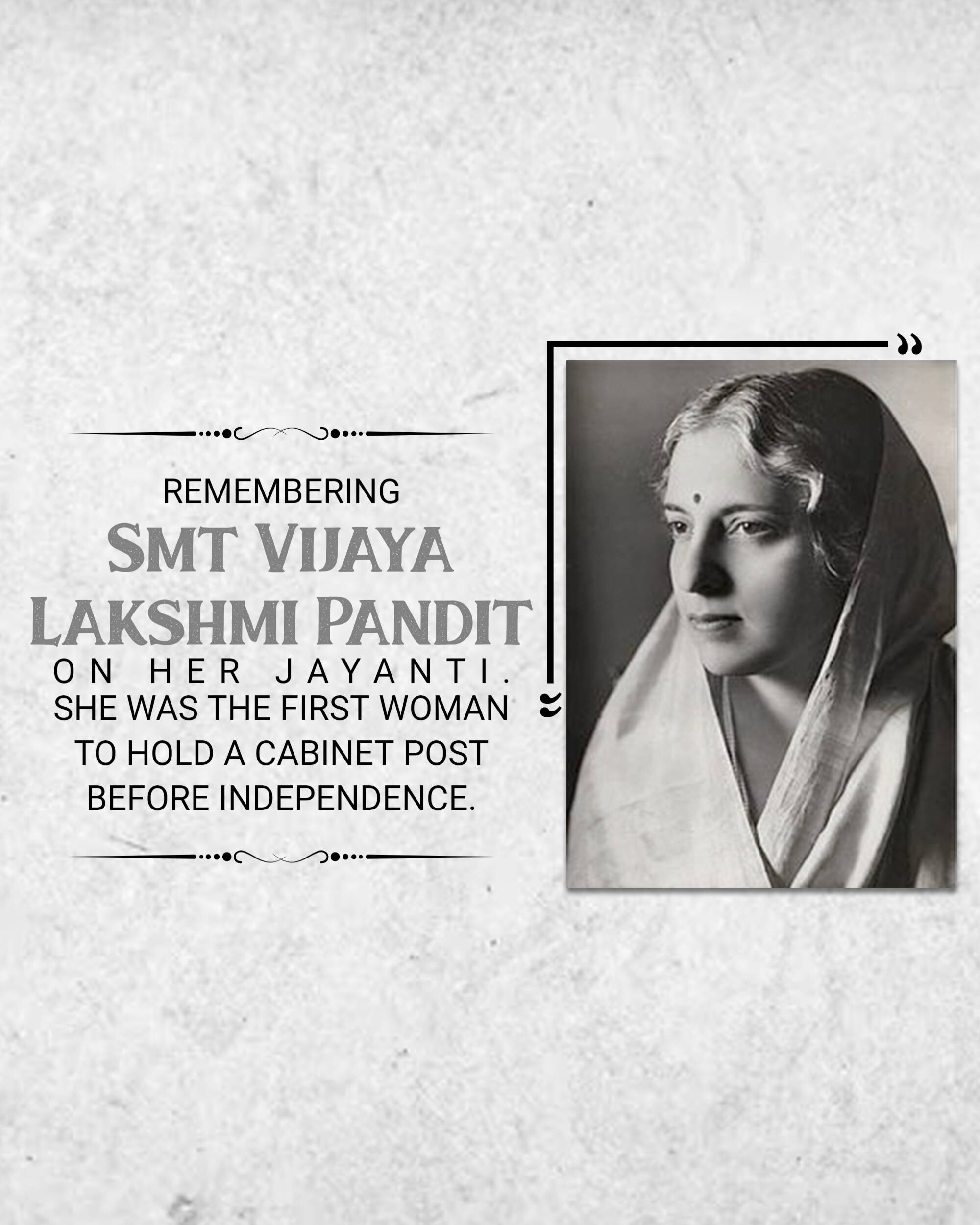 Vijaya Lakshmi Pandit Jayanti