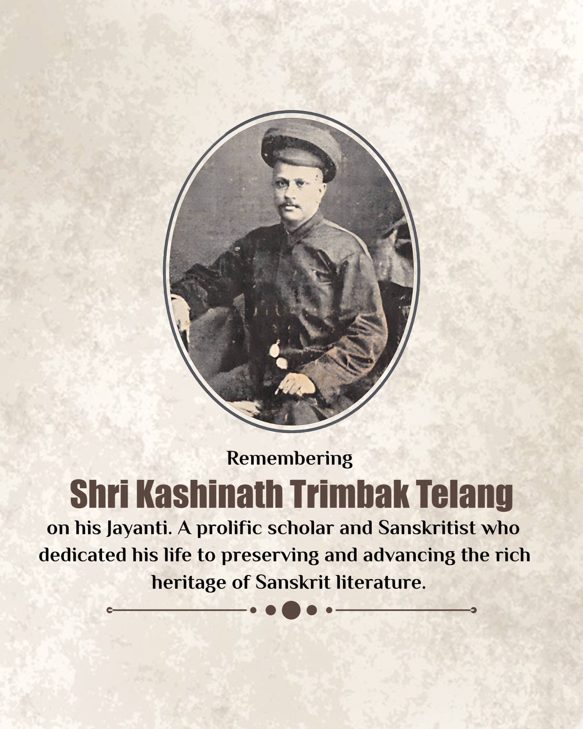 Kashinath Trimbak Telang Jayanti