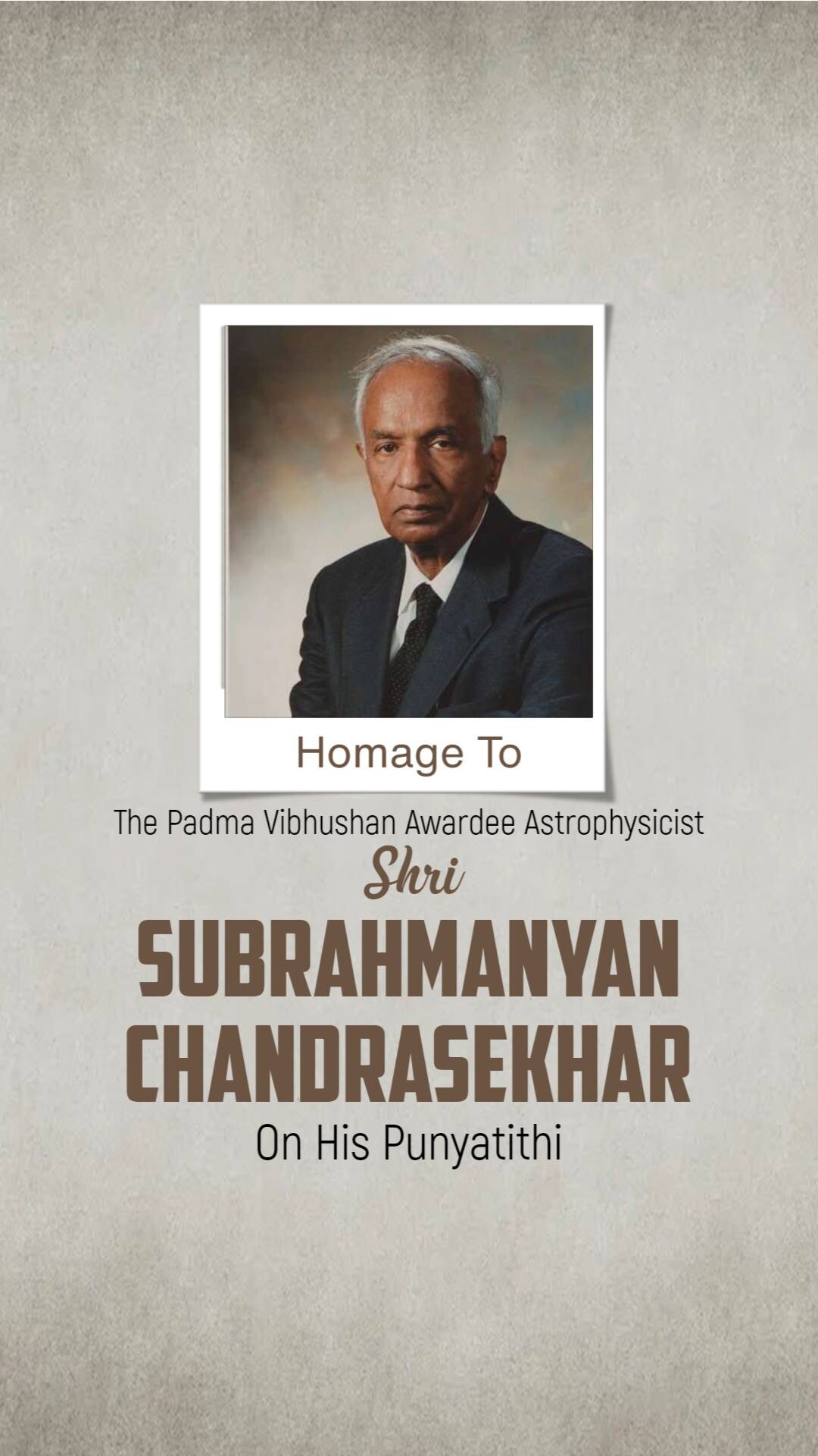 Subrahmanyan Chandrasekhar Punyatithi