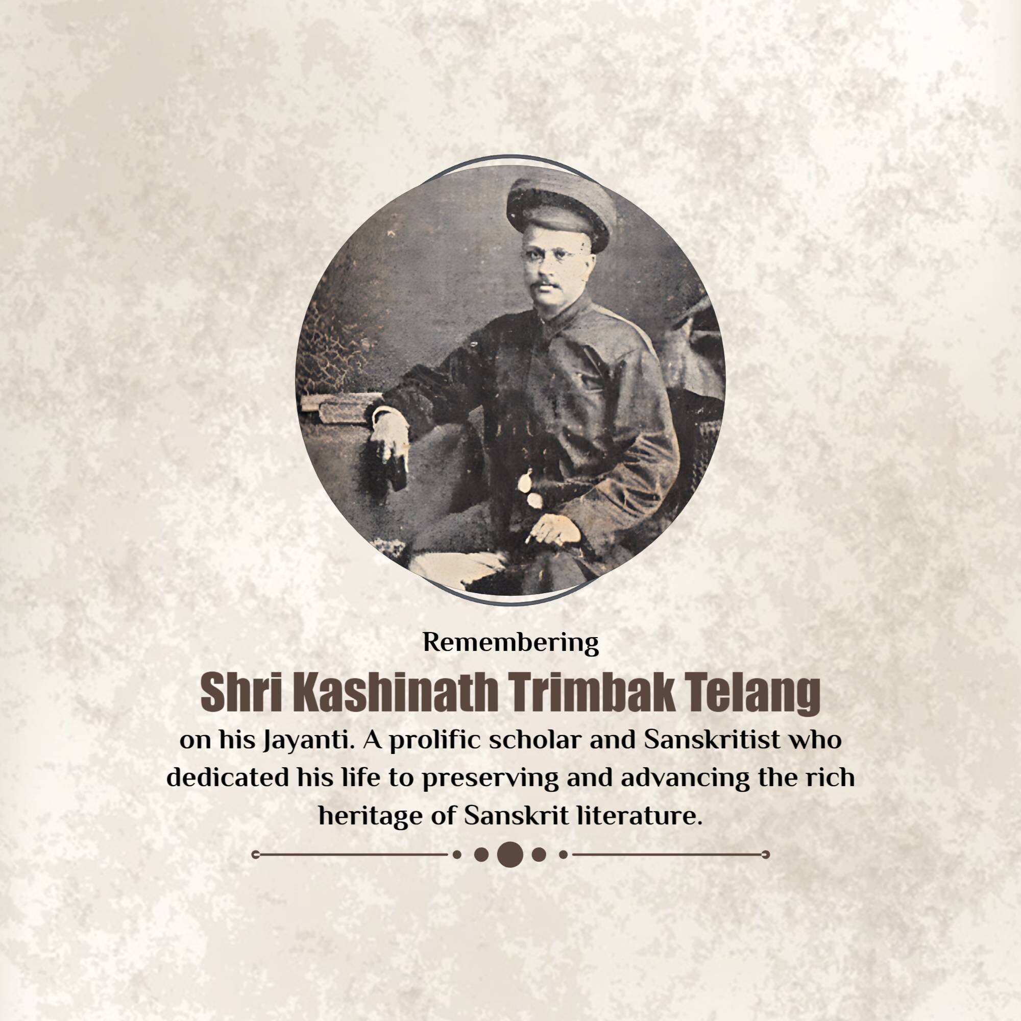 Kashinath Trimbak Telang Jayanti