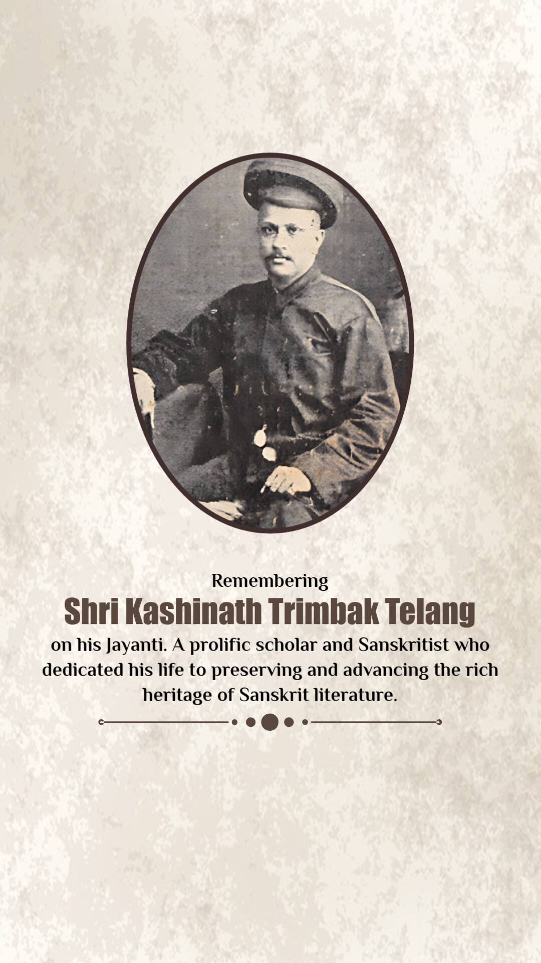Kashinath Trimbak Telang Jayanti
