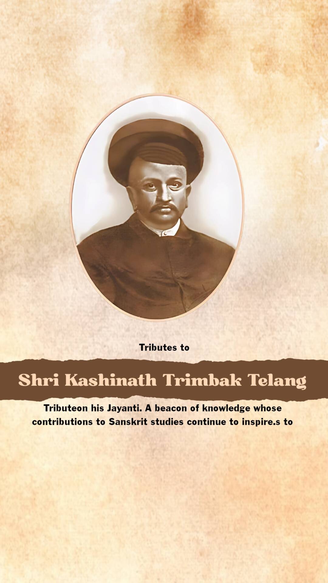 Kashinath Trimbak Telang Jayanti