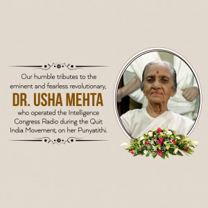 Dr. Usha Mehta Ji Punyatithi
