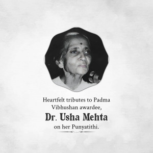 Dr. Usha Mehta Ji Punyatithi