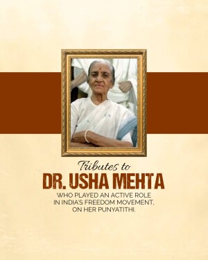 Dr. Usha Mehta Ji Punyatithi