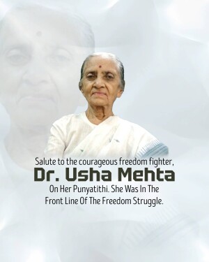 Dr. Usha Mehta Ji Punyatithi