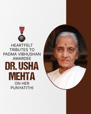 Dr. Usha Mehta Ji Punyatithi