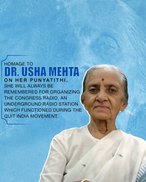 Dr. Usha Mehta Ji Punyatithi