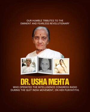 Dr. Usha Mehta Ji Punyatithi