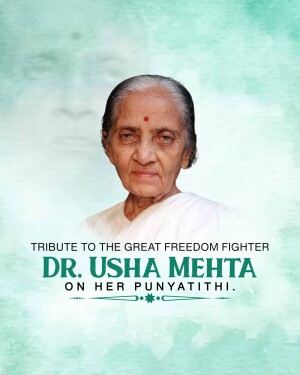 Dr. Usha Mehta Ji Punyatithi