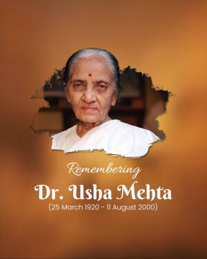 Dr. Usha Mehta Ji Punyatithi