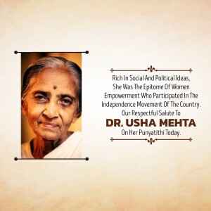 Dr. Usha Mehta Ji Punyatithi