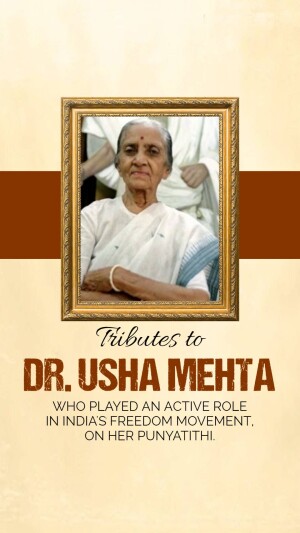 Dr. Usha Mehta Ji Punyatithi