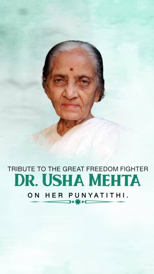 Dr. Usha Mehta Ji Punyatithi